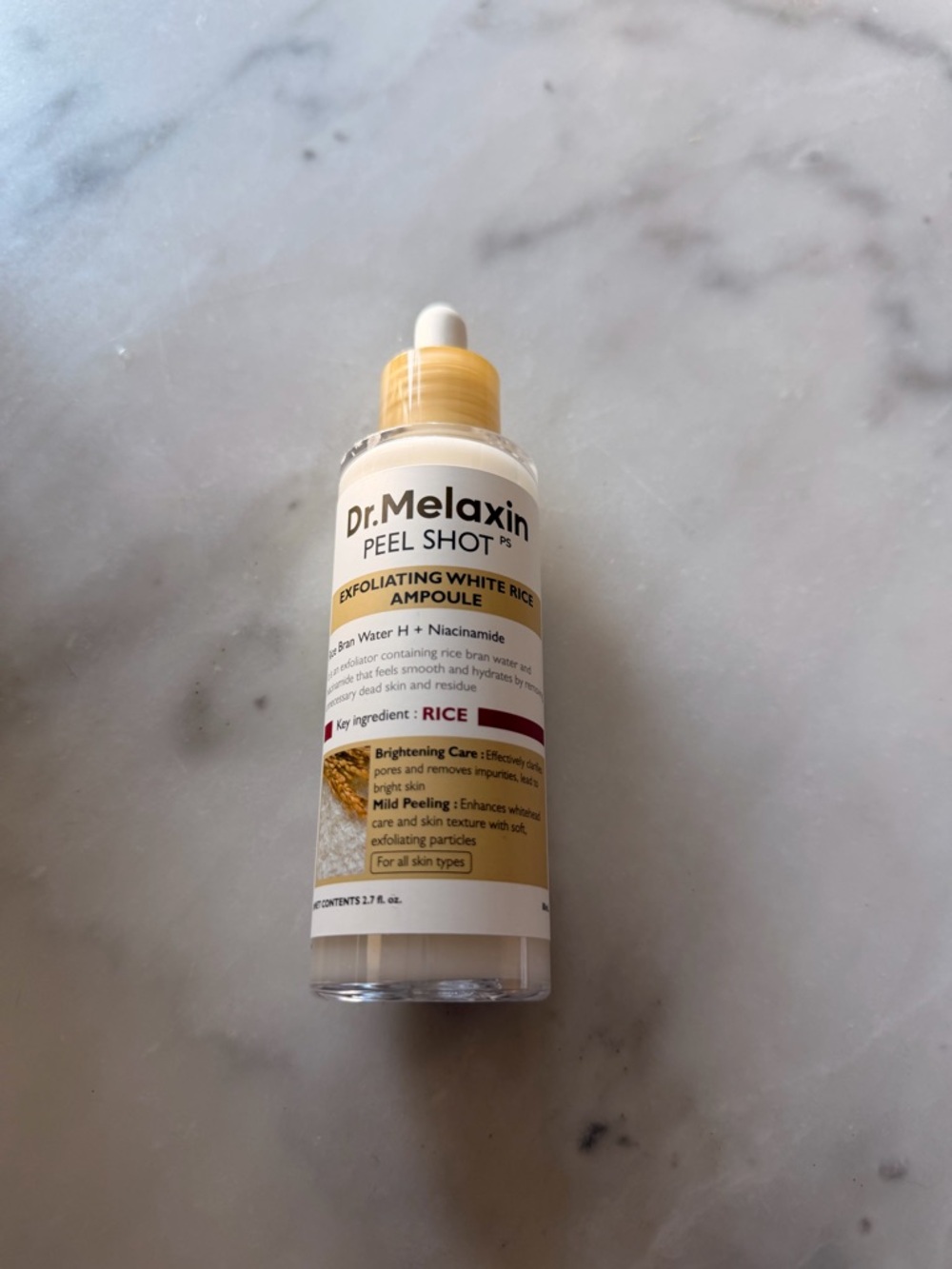 Dr. Melaxin Peel Shot Exfoliating White Rice Ampoule - White/Yellow